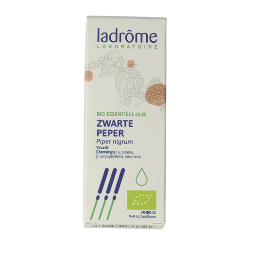 Ladrome Zwarte peper olie bio 10.00 Milliliter