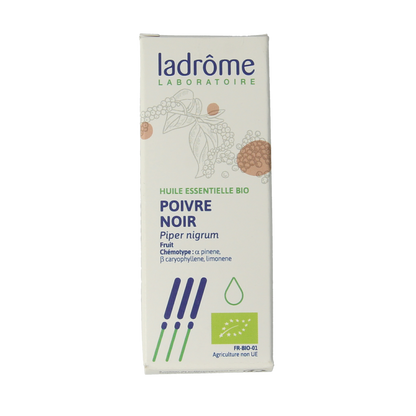 Ladrome Zwarte peper olie bio 10.00 Milliliter