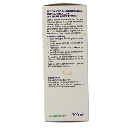 Ladrome Amandelolie zoet 100.00 Milliliter