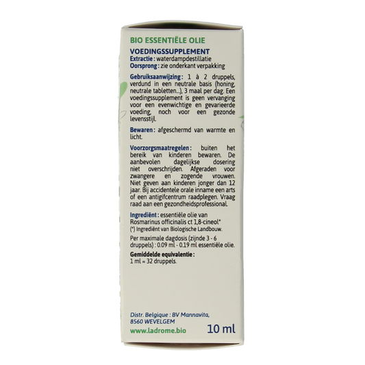 Ladrome Rozemarijn CT cineol bio 10.00 Milliliter