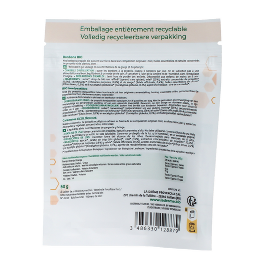 Ladrome Propolis keelpastilles bio 50 Gram