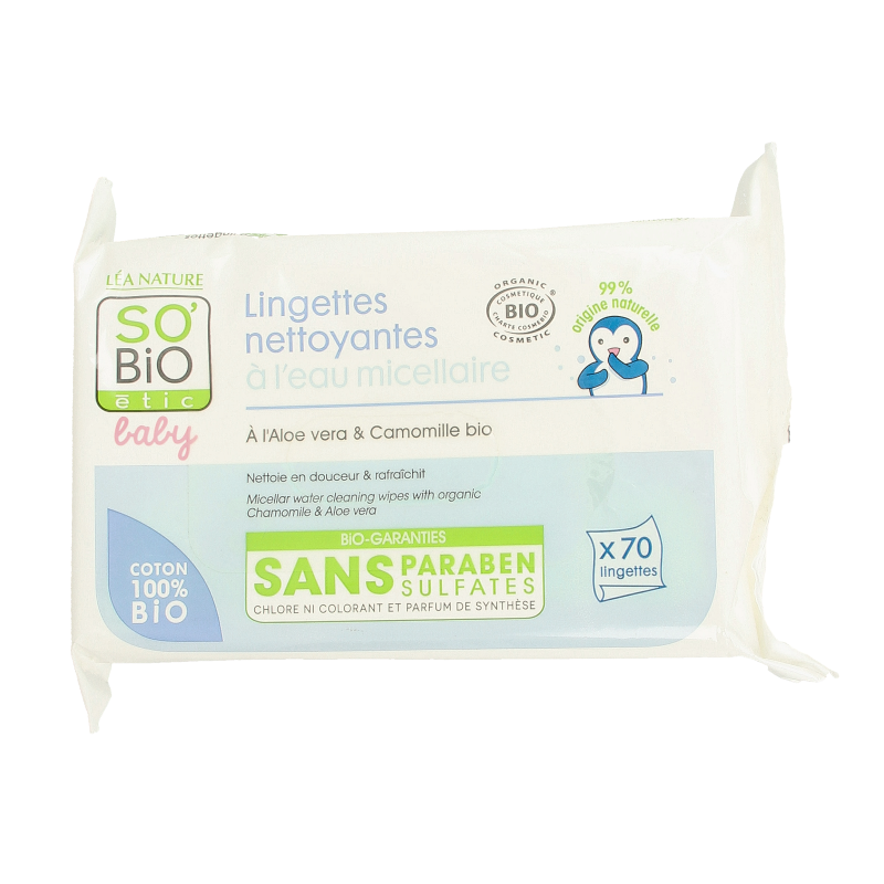 So Bio Etic Baby wipes micellair 70 Stuks
