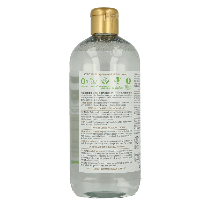 So Bio Etic Argan anti-aging micellar water 500 Milliliter
