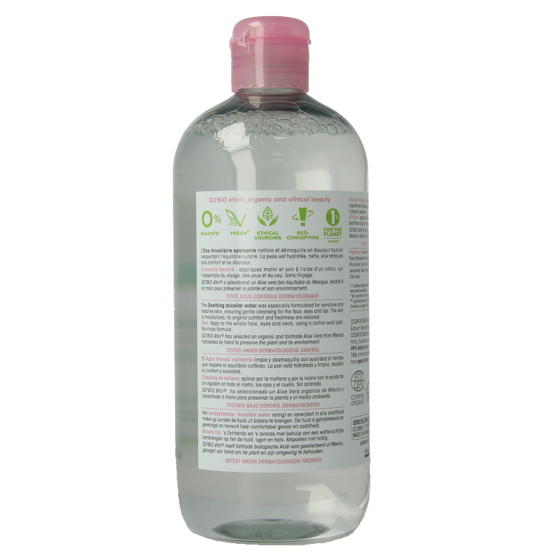 So Bio Etic Hydra aloe vera micellar water 500 Milliliter