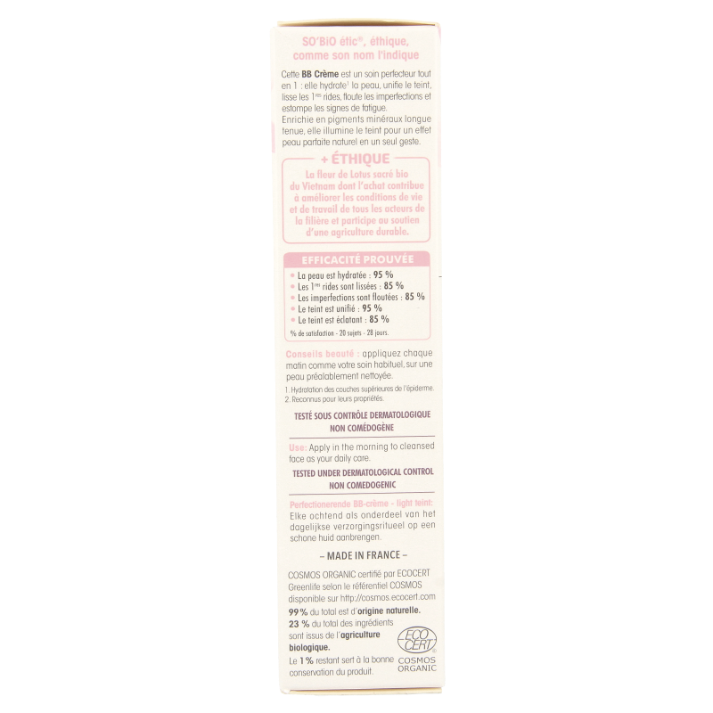 So Bio Etic BB Cream 01 light beige 40 Milliliter