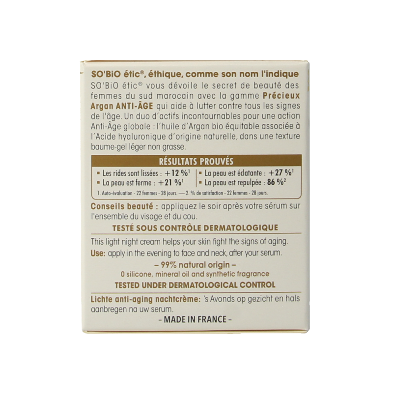 So Bio Etic Anti-aging night fluid 50 Milliliter