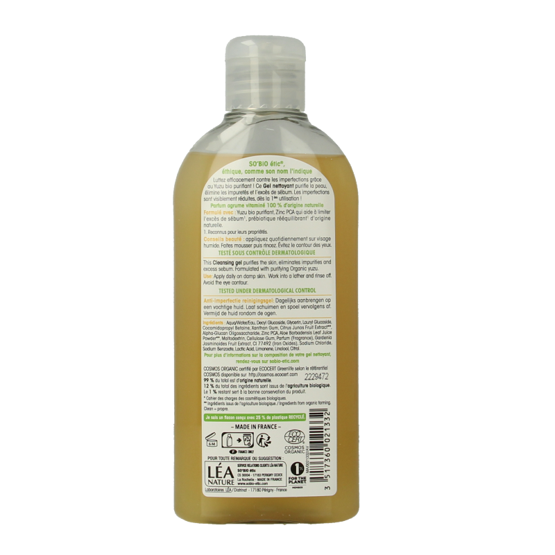 So Bio Etic Clean yuzu cleansing gel 200 Milliliter