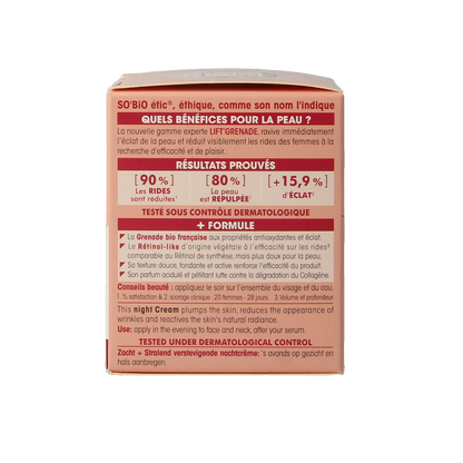 So Bio Etic Lift grenade night cream 50 Milliliter