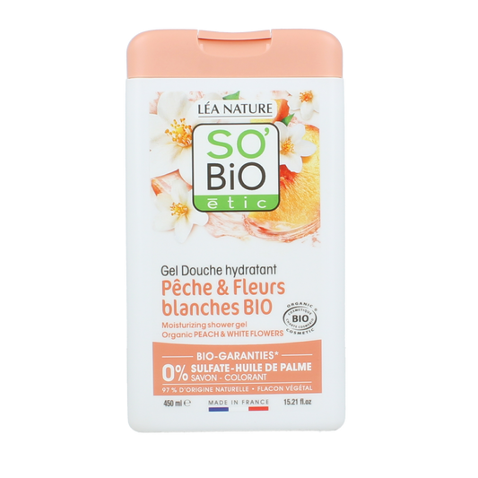 So Bio Etic Showergel peach & white flowers bio 450.00 Milliliter