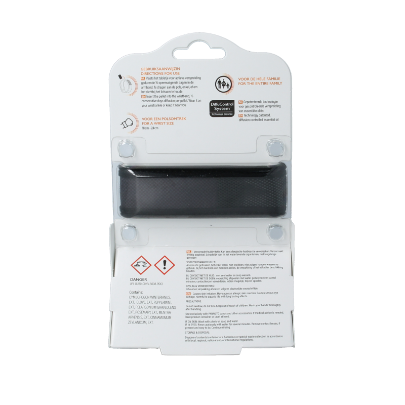 Parakito Anti mug armband volwassenen zwart 1 Stuks