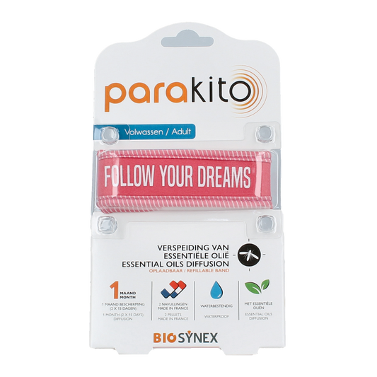 Parakito Anti mug armband volwassenen fuchsia 1 Stuks