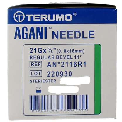 Terumo Injectienaald 21G groen 0.8 x 16 100.00 Stuks