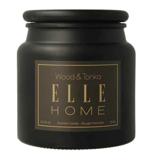 Elle Home Wood en tonka candle jar 350 Gram