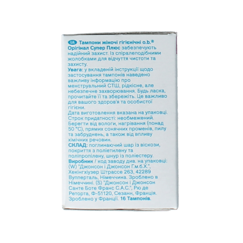 OB Tampons original super plus 16 Stuks