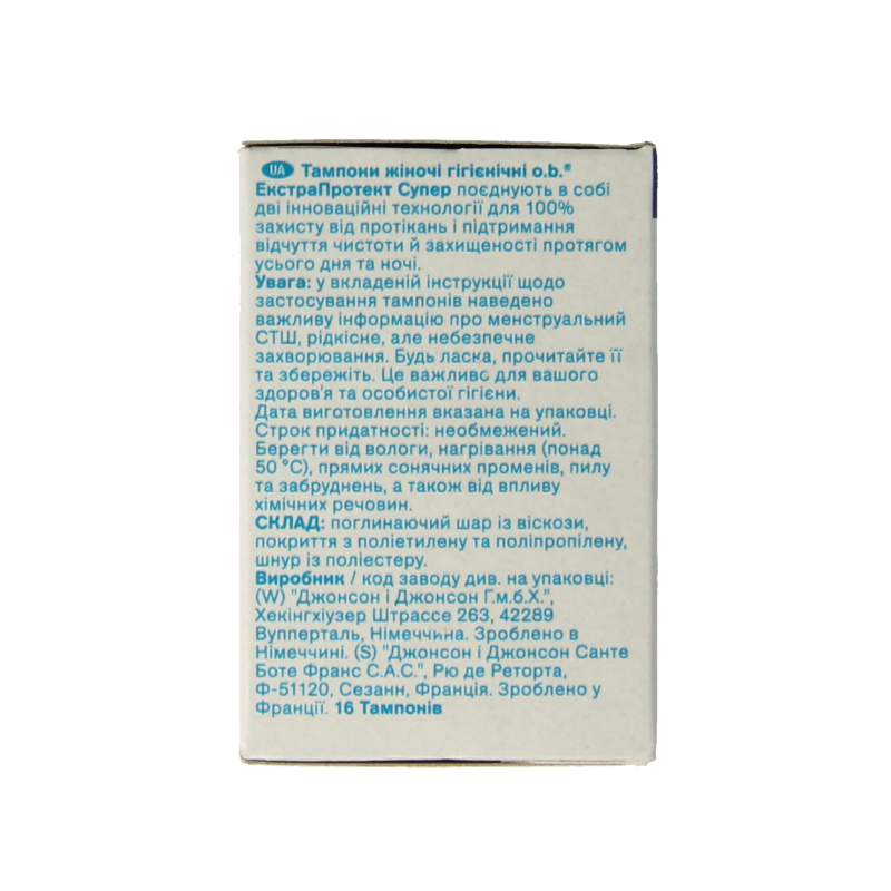 OB Tampons extra protect super 16 Stuks