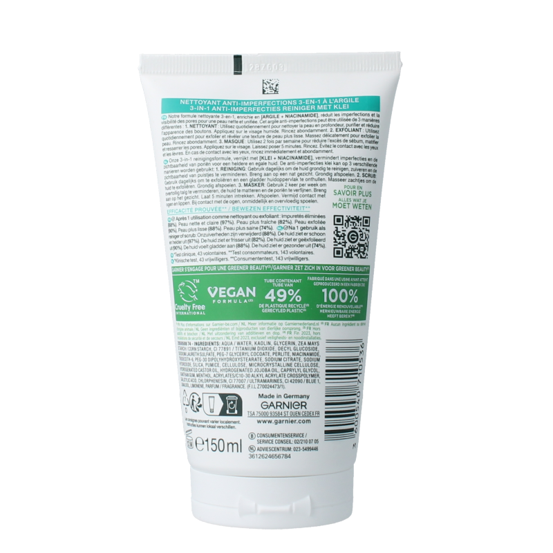 Garnier Skin naturals face pure 3-in-1 150 Milliliter