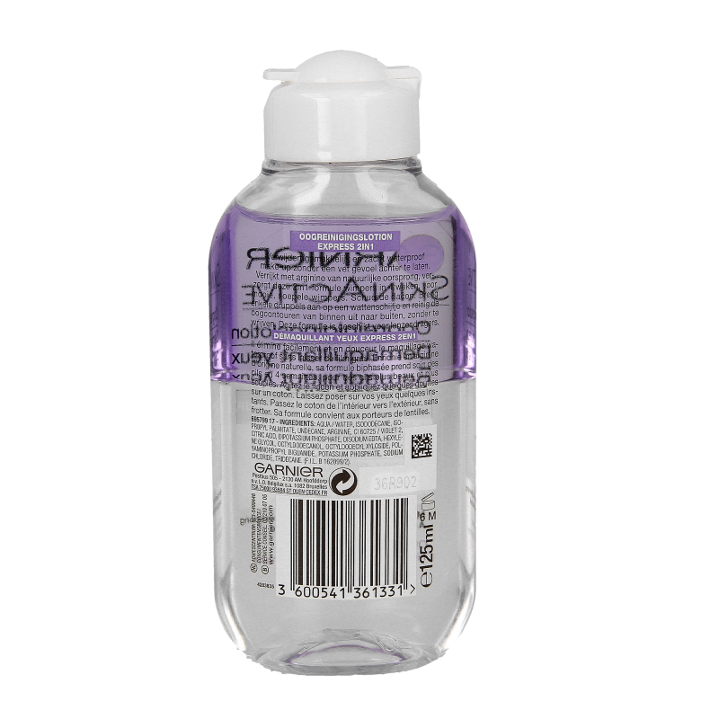Garnier Skin naturals express oogreinigingslotion 2-in-1 125 Milliliter