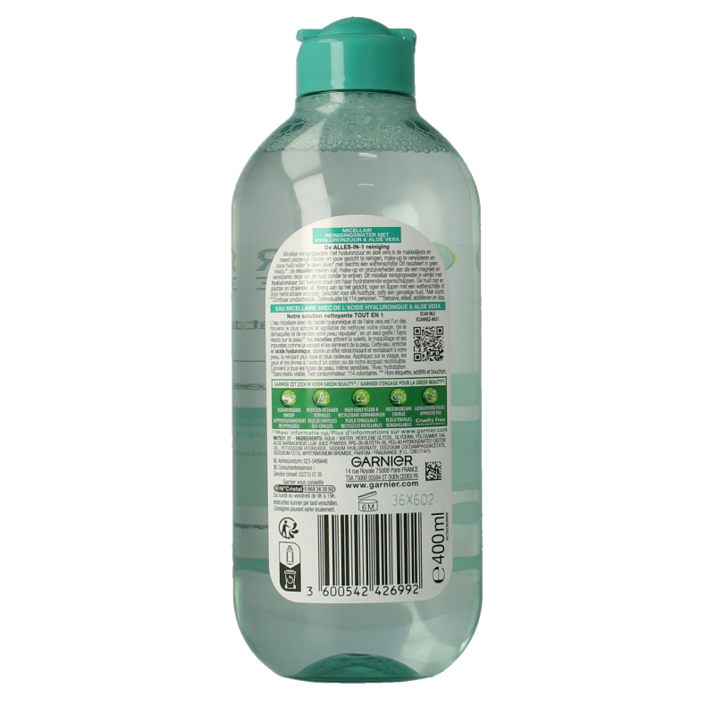 Garnier SkinActive micellair water hyaluronzuur aloe vera 400 Milliliter