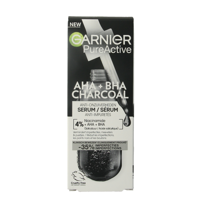 Garnier PureActive AHA + BHA charcoal serum 30 Milliliter