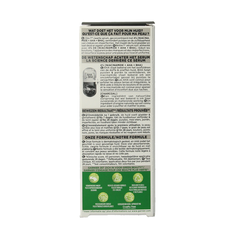 Garnier PureActive AHA + BHA charcoal serum 30 Milliliter