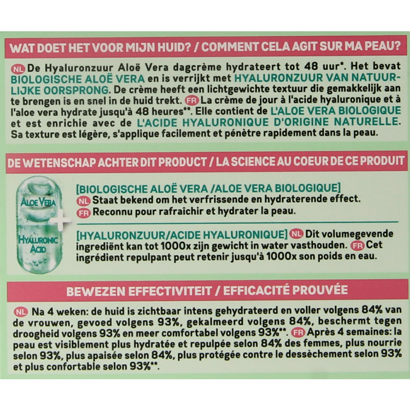 Garnier SkinActive dagcreme hyaluronzuur aloe vera 50 Milliliter