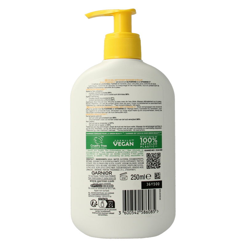 Garnier Skinactive vitc glow reinigingsgel 250 Milliliter
