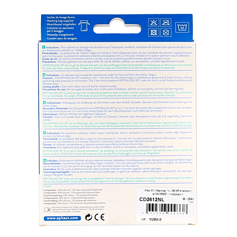 Epitact Voetzoolkussentjes dubbel maat 39/41 2 Stuks