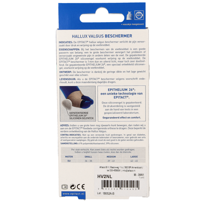 Epitact Hallux valgus knobbel beschermer maat 39/41 1 Stuks