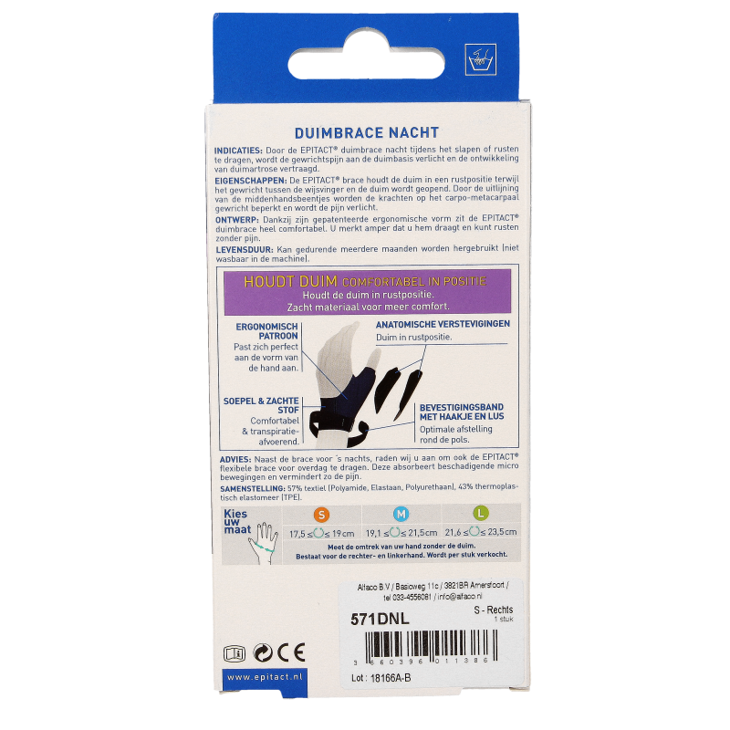 Epitact Duim orthese nacht rechts maat S 1 Stuks