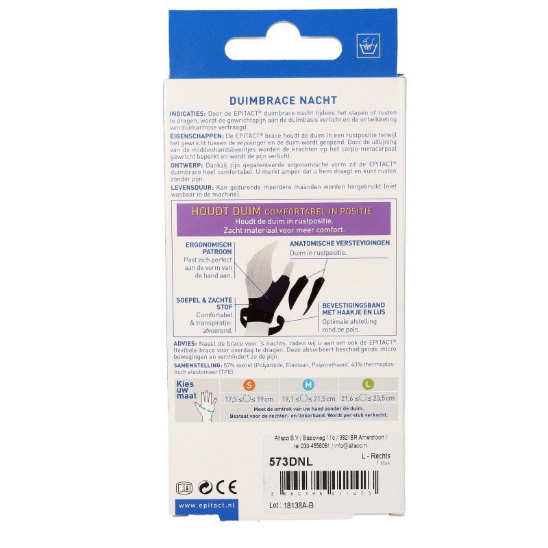 Epitact Duim orthese nacht rechts maat L 1 Stuks