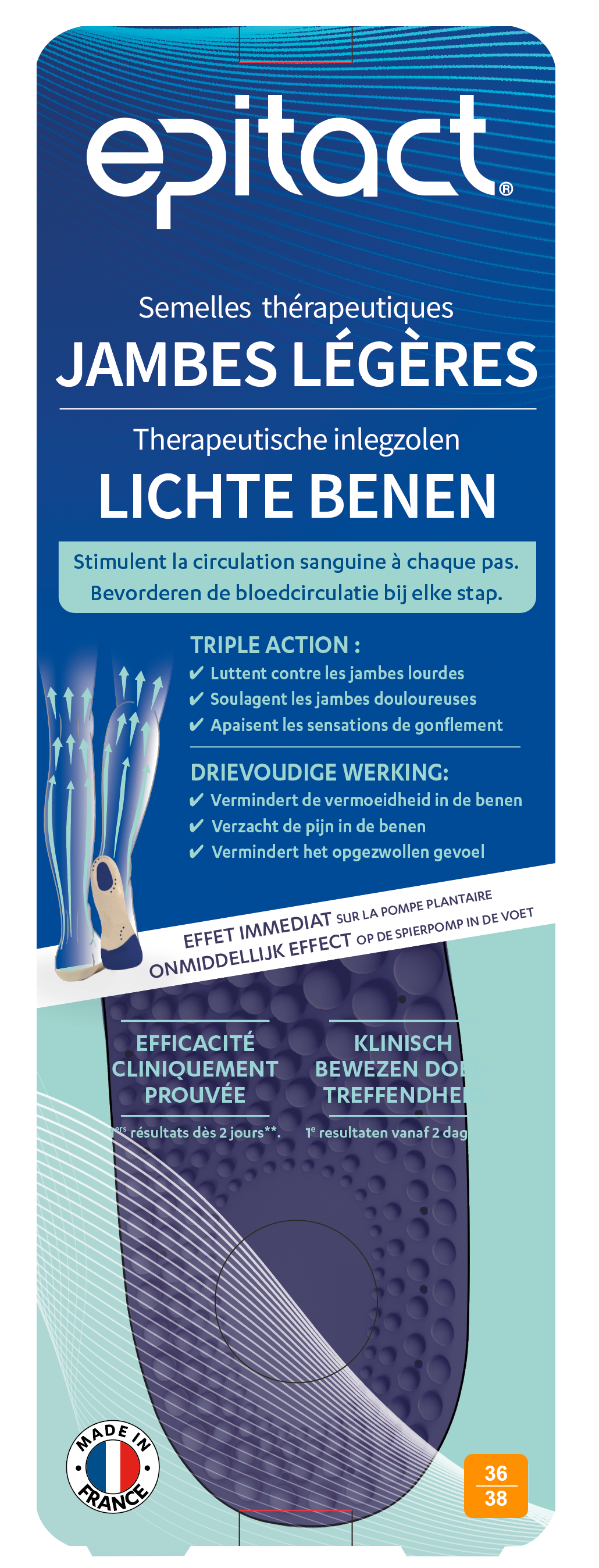 Epitact Inlegzolen lichte benen 36-38 1 Paar