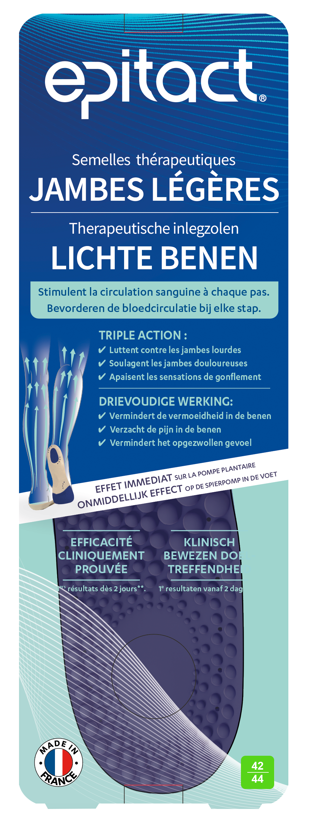 Epitact Inlegzolen lichte benen 42-44 1 Paar