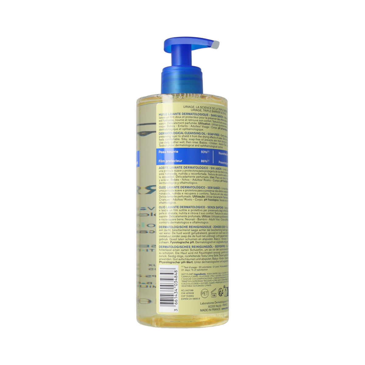 Uriage DERM-PHY  Huile lavante dermatologique 500.00 Milliliter