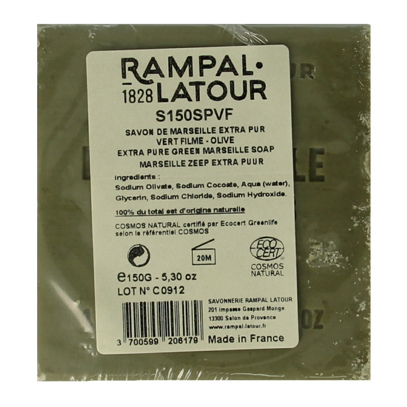 Rampal Latour  Marseille zeep cube groen 150 Gram