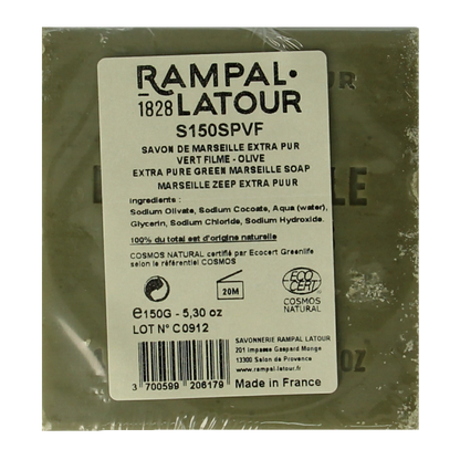 Rampal Latour  Marseille zeep cube groen 150 Gram