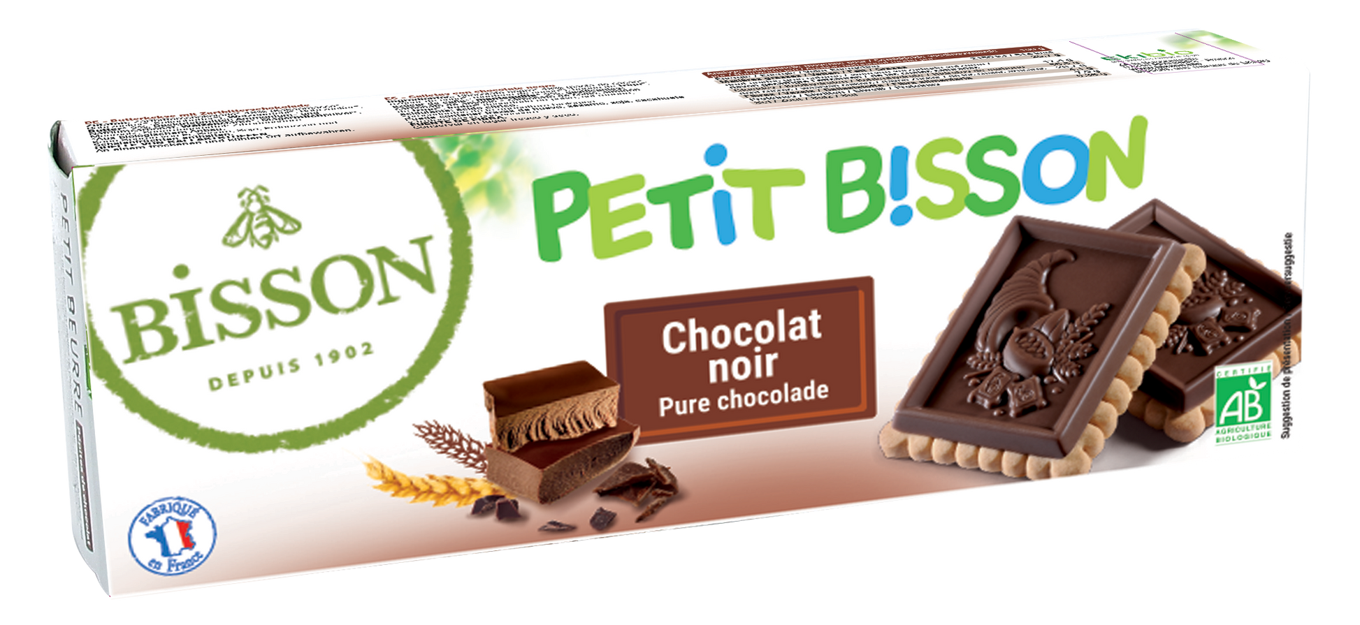 Bisson Petit theebiscuit pure chocolade bio 150 Gram