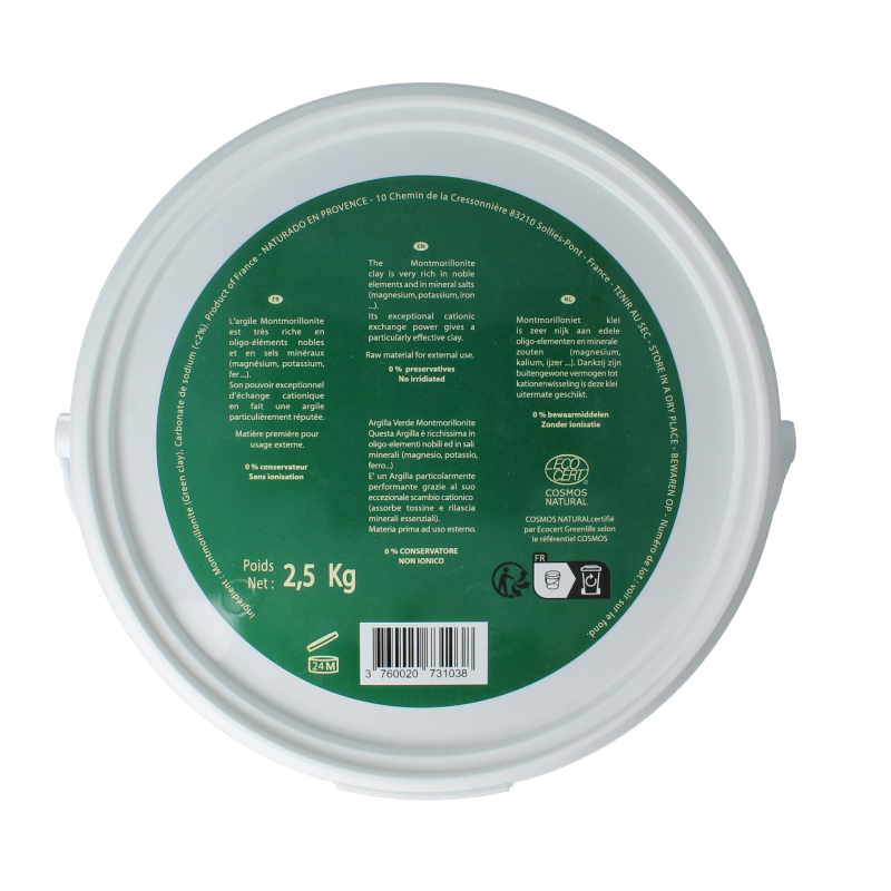 Naturado  Groene klei montmorillon emmer 2.5 Kilogram
