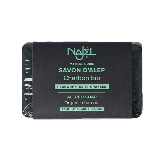 Najel Aleppo Aleppo olijfzeep met charcoal 100 Gram