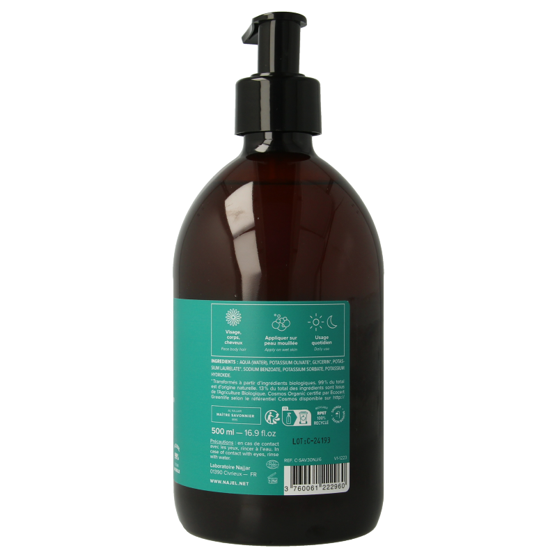 Najel Aleppo Aleppo zeep vloeibaar pompflacon 500 Milliliter