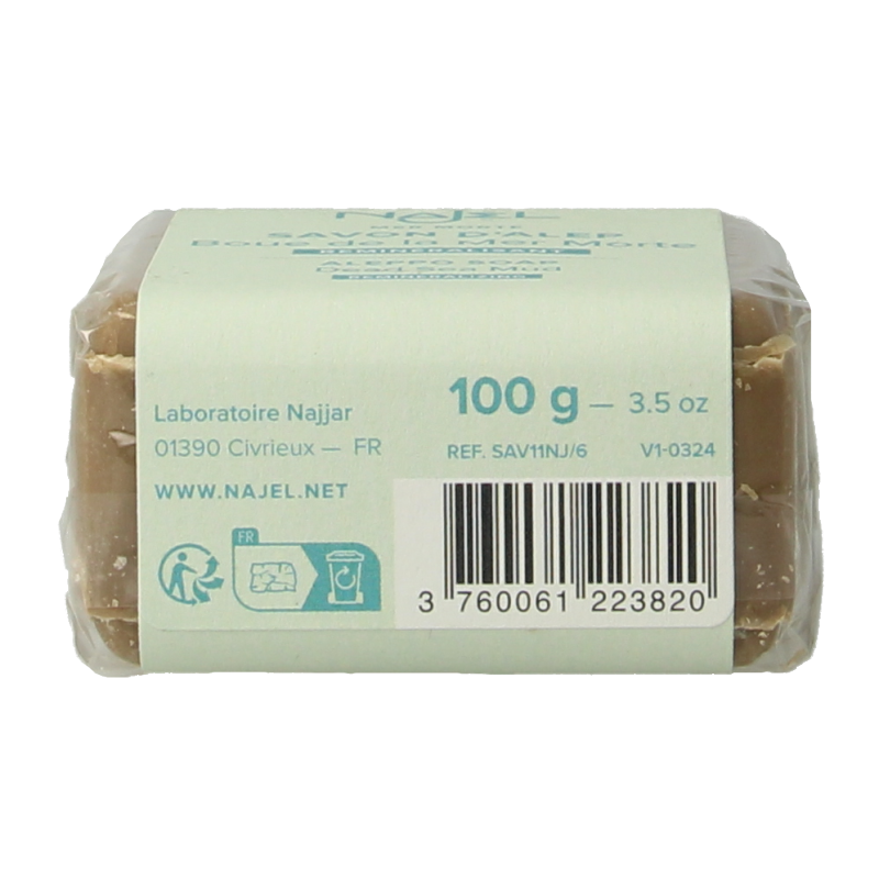 Najel Aleppo Aleppo zeep scrub dode zee klei 100 Gram