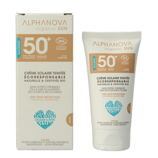 Alphanova Sun Sun getinte zonnebrand tegen zonne allergie SPF50 50 Gram