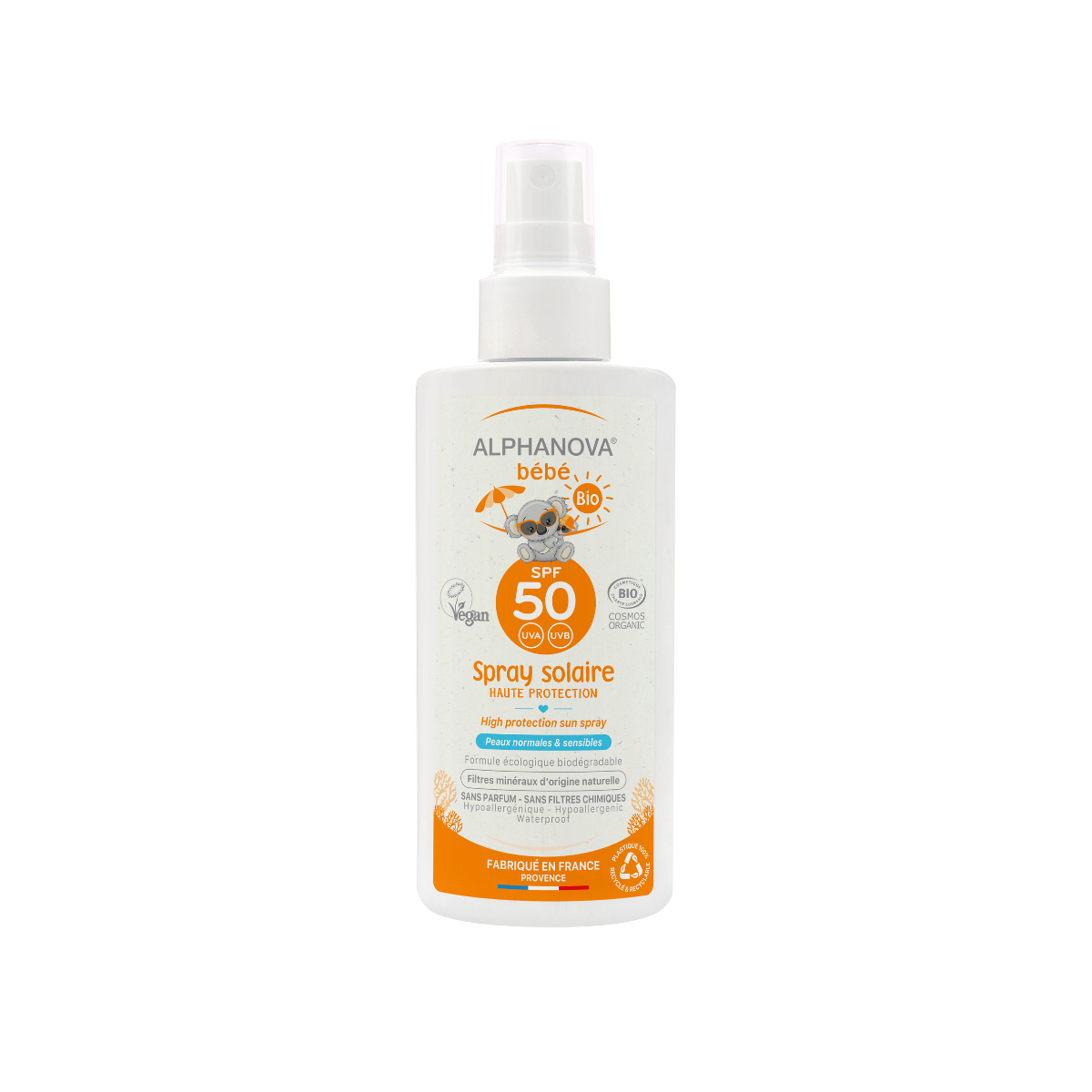 Alphanova Sun Sun bio baby spray high protection SPF50 125 Milliliter