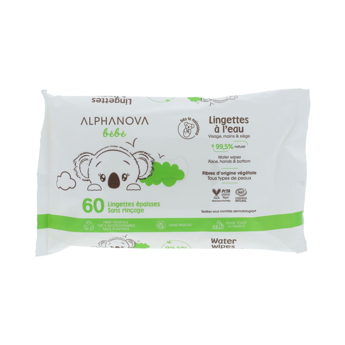 Alphanova Bebe Water Wipes Face & Hands & Bottom 60.00 Stuks
