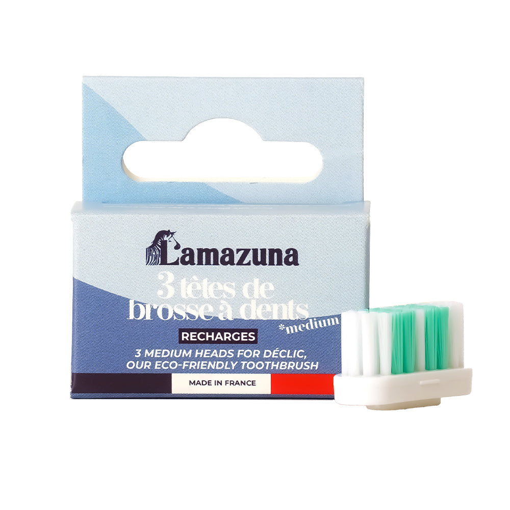 Lamazuna Set of 3 toothbrush heads medium 1.00 Stuks
