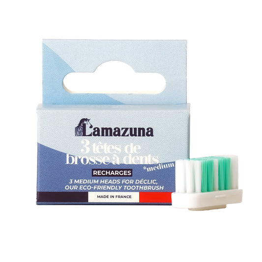 Lamazuna Set of 3 toothbrush heads medium 1.00 Stuks