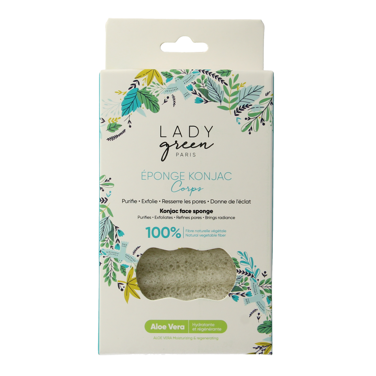 Lady Green Konjac gelaatspons aloe vera 1.00 Stuks
