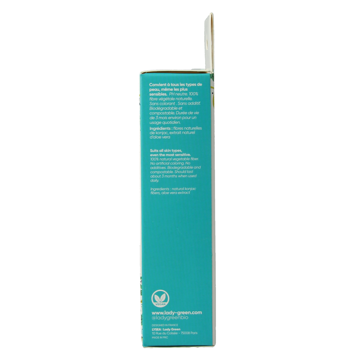 Lady Green Konjac gelaatspons aloe vera 1.00 Stuks