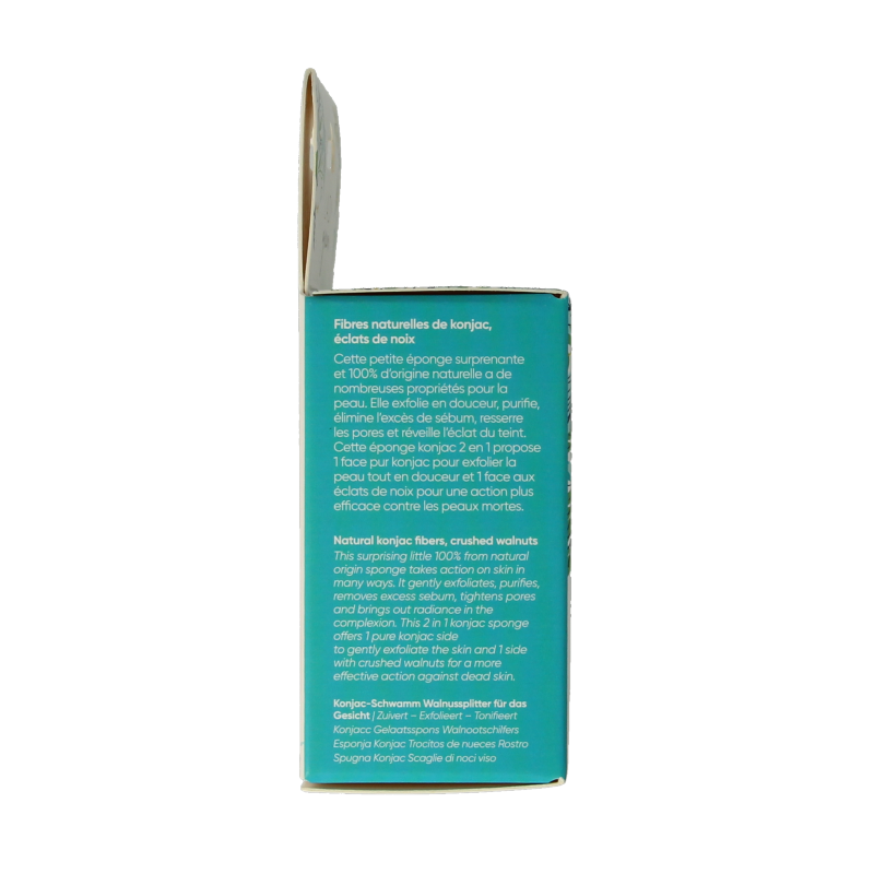 Lady Green Konjac gezichtsspons crushed walnut 1 Stuks