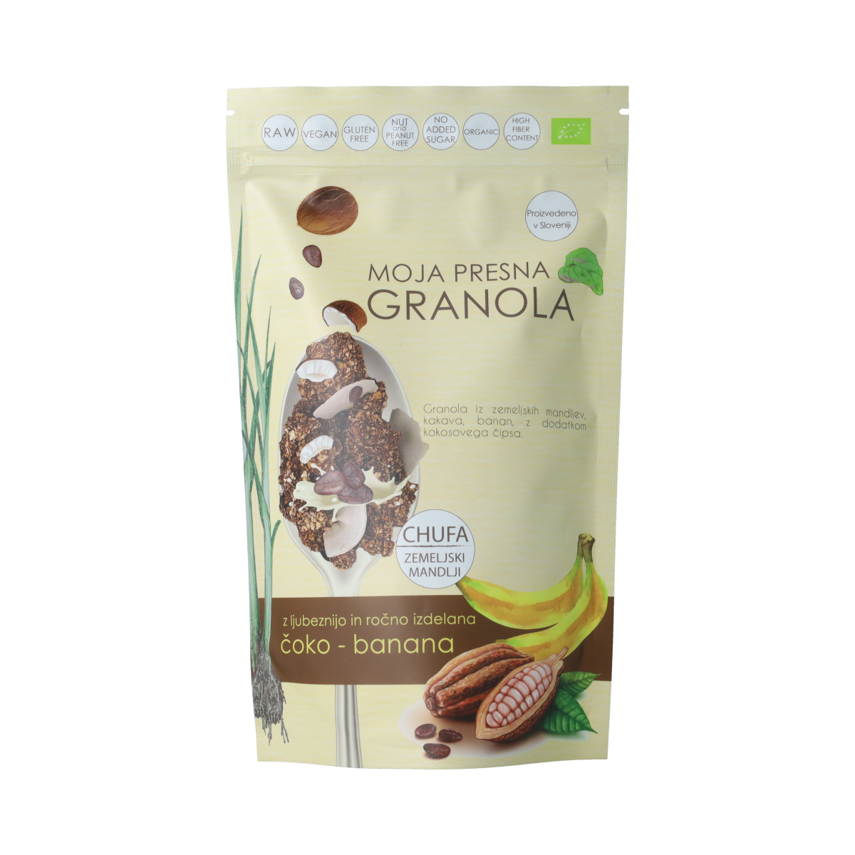 Vitiv Tijgernoot granola choc banaan bio 230.00 Gram