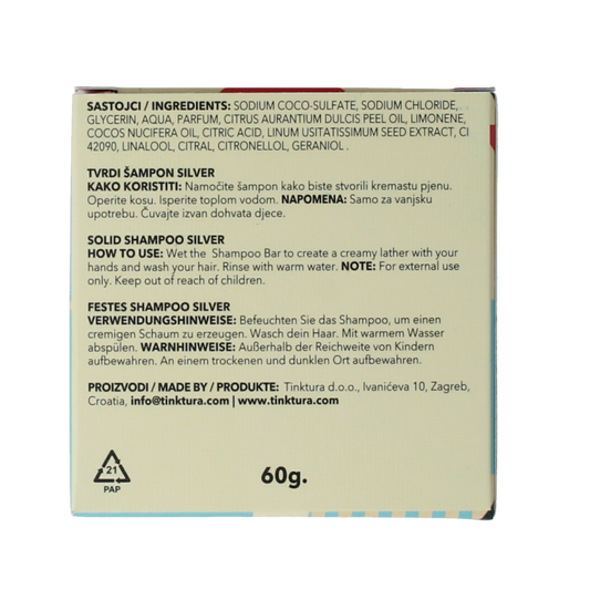 Tinktura Shampoo bar zilver 1 Stuks